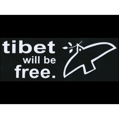 Zádovka TIBET will be free nápis