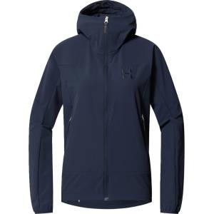 Haglöfs Дамско софтшел яке Haglöfs Women's Rosson Softshell Hood Softshell jacket - Tarn Blue (103-2405-0412)