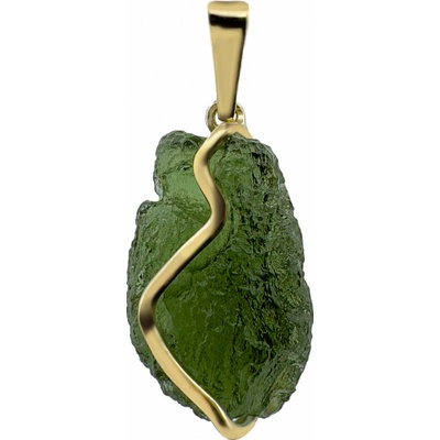 Vltavín Moldavite Zlatý přívěsek s vltavínem 2000334400000