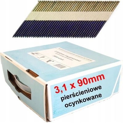 Hřebíky spojené papírem SPINMAR kroužkové 3,1x90 mm 2000 ks