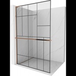 Mexen Kioto+ L душ панел с рафт Walk-in 70 x 200 cm, черен модел, розово злато - 800-070-123-60-78 (800-070-123-60-78)