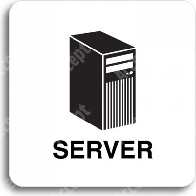 ACCEPT Piktogram server - bílá tabulka - černý tisk bez rámečku