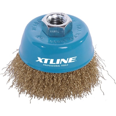 XTLINE Vlnitá hrnčeková kefa M14 Priemer: 75 mm, Závit vretena: M14, Max. otáčky: 12000 ot/min