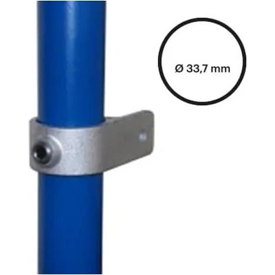 Konstrukční fitinka, spojka ocelových trubek pr. 33,7 mm – držák s jedním očkem 199-B34