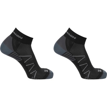 Salomon Дамски чорапи Salomon Hornet Quarter 2 Pack Running Socks Womens - Black/Grey