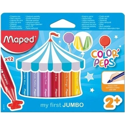 Maped Voskovky Color'Peps Wax Jumbo 12 barev – Zbozi.Blesk.cz