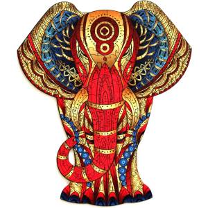 Eureka - Puzzle Wooden colored Elephant - 120 piese
