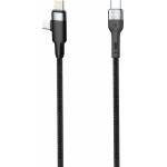 DeTech Кабел DeTech DE-48CCL, USB C(м) към USB C(м), Lightning, 1m, 30W, черен