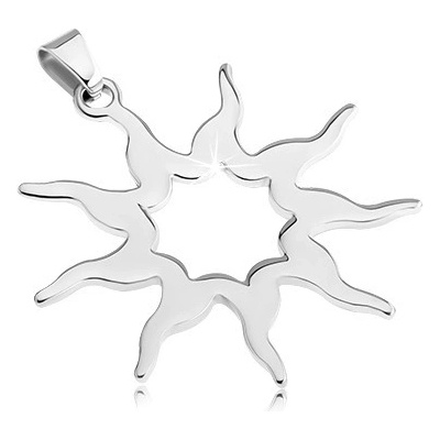 Šperky eshop Přívěsek z chirurgické oceli velké slunce s paprsky Y20.16