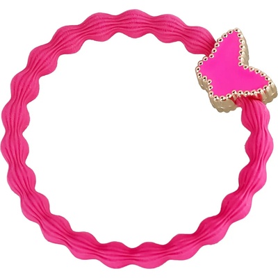 Gumička na vlasy By Eloise London Gold Butterfly barva Fuchsia
