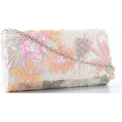 Bulaggi společenské psaníčko s flitry Flower cream BU32-26386