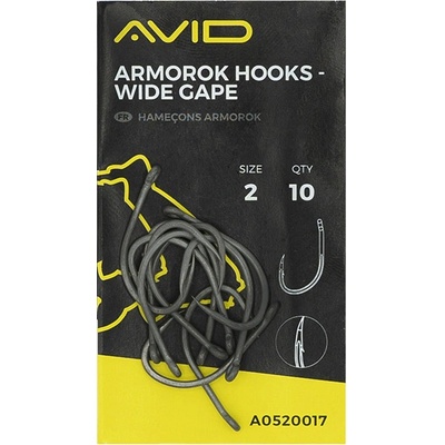 Avid Carp Armorok Hooks Wide Gape Barbed vel.4 10 ks