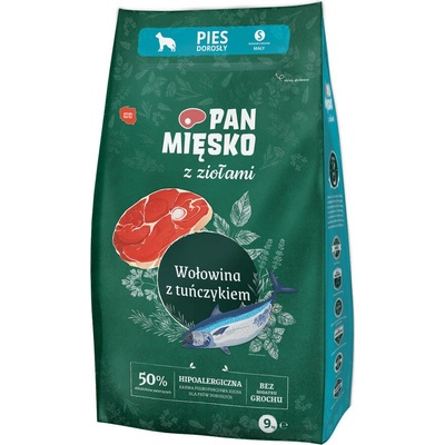 Pan Mięsko s bylinkami Chipsy s hovězím masem a tuňákem S 9 kg