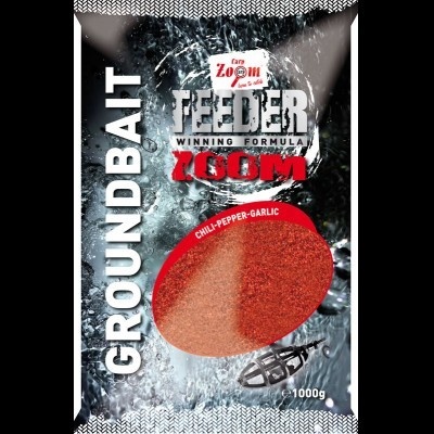 Carp Zoom Krmivo Feeder Zoom Groundbait ČILI ČIERNE KORENIE CESNAK 1kg
