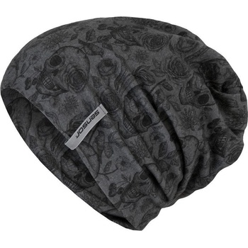 Sensor čepice merino impress černá/skulls