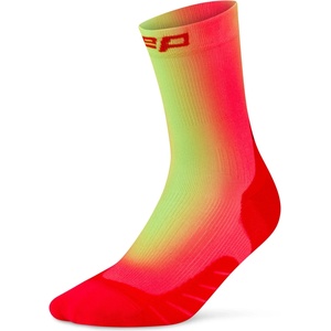 CEP Дамски чорапи за бягане CEP Women's Run Edt. Gradient Socks Mid Cut 5.0 Running socks - Red / Lime - размер III (207-1150-0312)