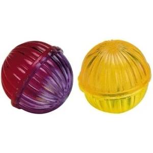 Ferplast Translucent balls - Играчка за кучета и котки, пластмасови топчета 2 броя със звънче, 4 см