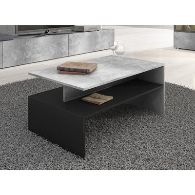 Холна маса Baros светъл бетон с черни рамки