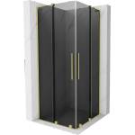 Mexen Velar L Duo плъзгаща се душ кабина 90 x 90 см, графит, матирано златно - 871-090-090-02-43-55 (871-090-090-02-43-55)