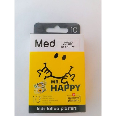 FORANS INTERNATIONAL Medrull náplast dětská KIDS tetovací Mr.Happy 10 ks