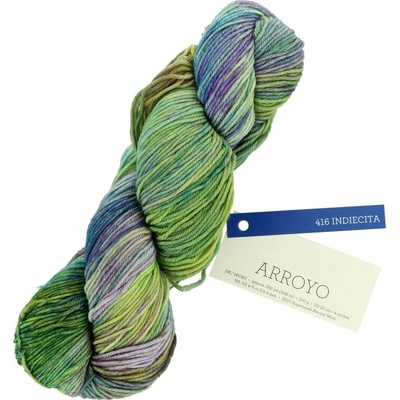 Malabrigo Arroyo 416 Indiecita zeleno fialová