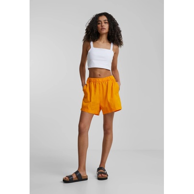 Urban Classics Дамски къси панталони в оранжев цвят Urban Classics Ladies Linen Mixed Boxer ShortsUB-TB6848-03677 - Оранжев, размер 4XL