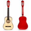 Eco Toys dřevěná kytara 6 strun přírodní červená 86 cm