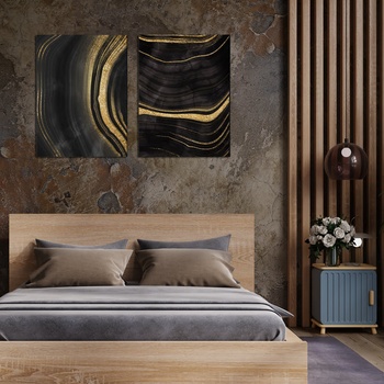Image 1 of Decono Картини Мрамор в Златно и Черно