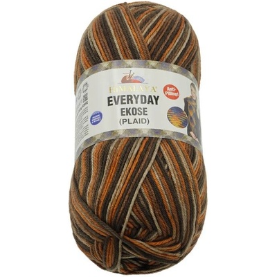 Příze HiMALAYA EVERYDAY EKOSE - 200g / 330 m - hnědá, oranžová
