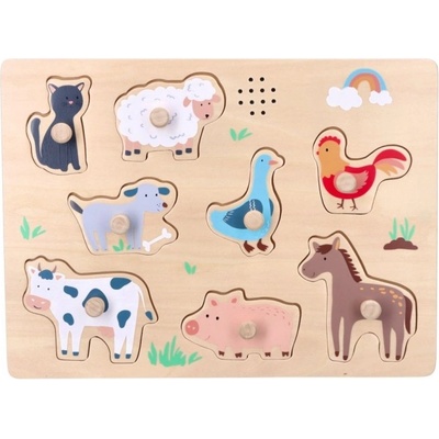 Adam Toys zábavné vkládací puzzle se zvukem Farma