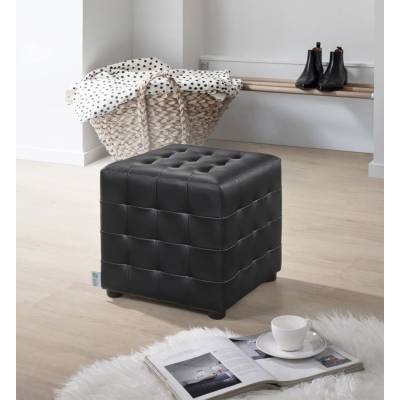 VerDesign Taburetka CUBIX, čierna ekokoža
