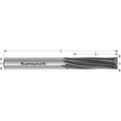 Karnasch 291762160080 | Tvrdokovová hrubovacia a na hotovo stopková fréza ostrohranná 16,0x80-150x16 mm, Z=8
