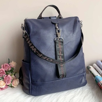 Image 1 of Синя Кожена Чанта Раница - Модел 311