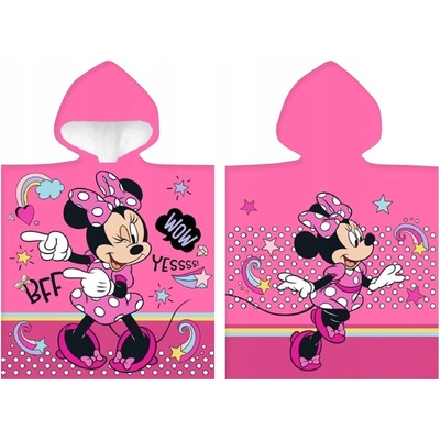 ZorluTeks Dievčenské plážové pončo s kapucňou Minnie Mouse Disney 50 x 100 cm
