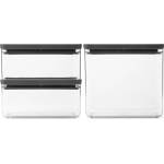 Brabantia Контейнер за съхранение на храна TASTY PLUS, комплект от 3 бр. , ниски, тъмно сив, Brabantia (BRAB230783)