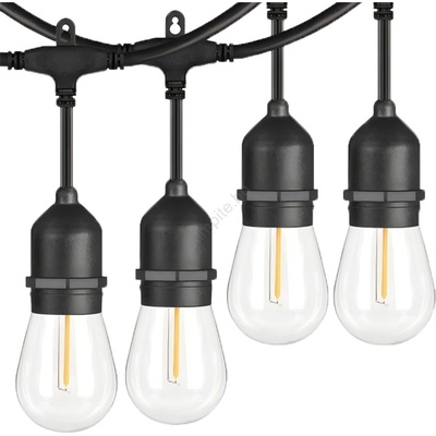 MAX-LED LED външен декоративен гирлянд 15xE27/1W/230V 15 м IP65 черен (MX0252)