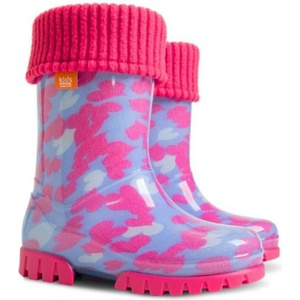 Demar twister lux print 0039c / Детски гумени ботуши с изолация - розови 28-29 (0039c/28-29)