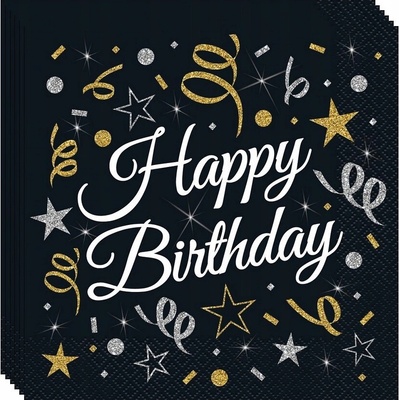Godan papírové ubrousky Happy Birthday 33x33cm