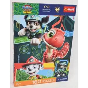 Trefl - Puzzle Paw Patrol Dino Movie + poster - 160 piese