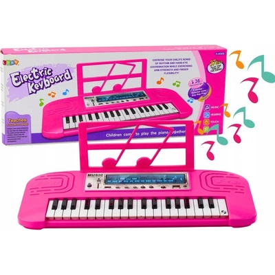 LEAN Toys Elektrické piano pro děti 36 melodií růžové