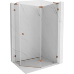 Mexen Lunar L петстенна душ кабина с отваряща се врата вдясно 100 x 90 см, прозрачна, розово злато - 831L-100P-090L-60-00-P (831L-100P-090L-60-00-P)
