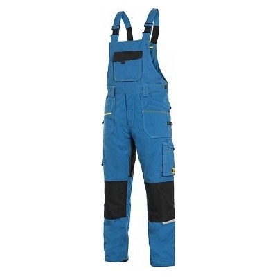 Canis CXS monterkové kalhoty s laclem Stretch středně modrá-černá-027-440