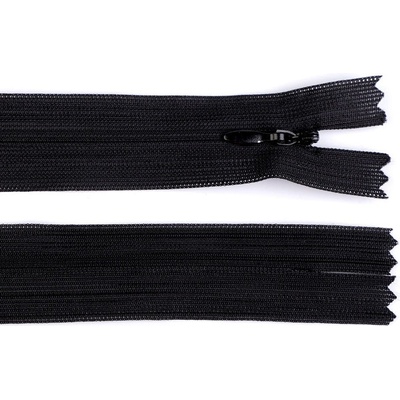Prima-obchod Spirálový zip skrytý No 3 délka 60 cm dederon, barva 332 černá