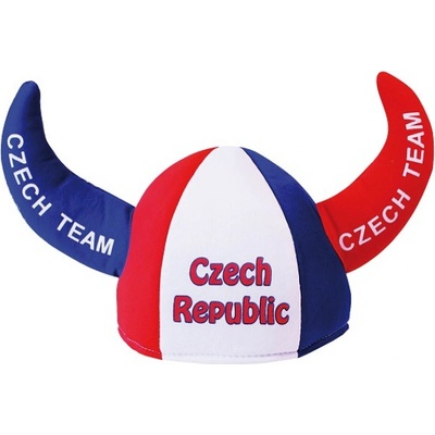 Klobúk s rohmi a vlajkou Česká republika Czech Team
