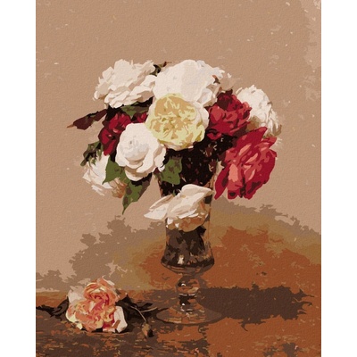 Zuty Malování Podle Čísel Váza S Růžemi Henri Fantin-Latour 80 x 100 Cm Plátno Rám 8596530102038