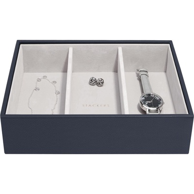 Stackers Ковчеже за бижута Stackers Pebble 3 отделения cлassic морскосиньо (75991)