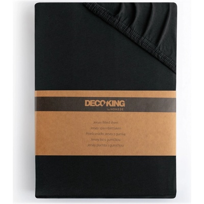 DecoKing bavlna jersey prestieradlo s gumou Amber čierne 100-120x200x30