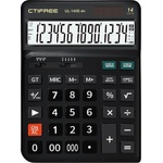 CTIFREE UL-140E-BK черен ергономичен калкулатор, 145x198mm, 14 цифри, двойно захранване, 2 години гаранция CT-140E-BK (CT-140E-BK) Калкулатори