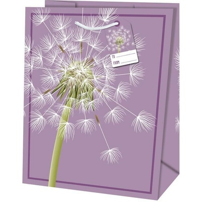 Taška dárková Medium matt 19 x 10,2 x 23cm TM - motiv chmýří pampelišky