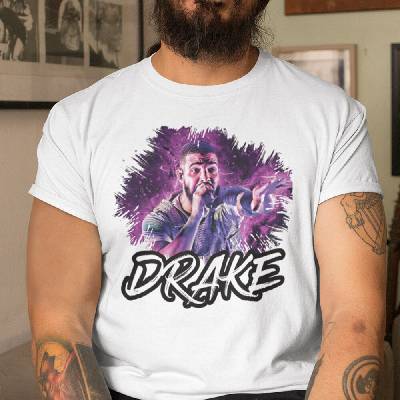 Tričko s potlačou Drake biela